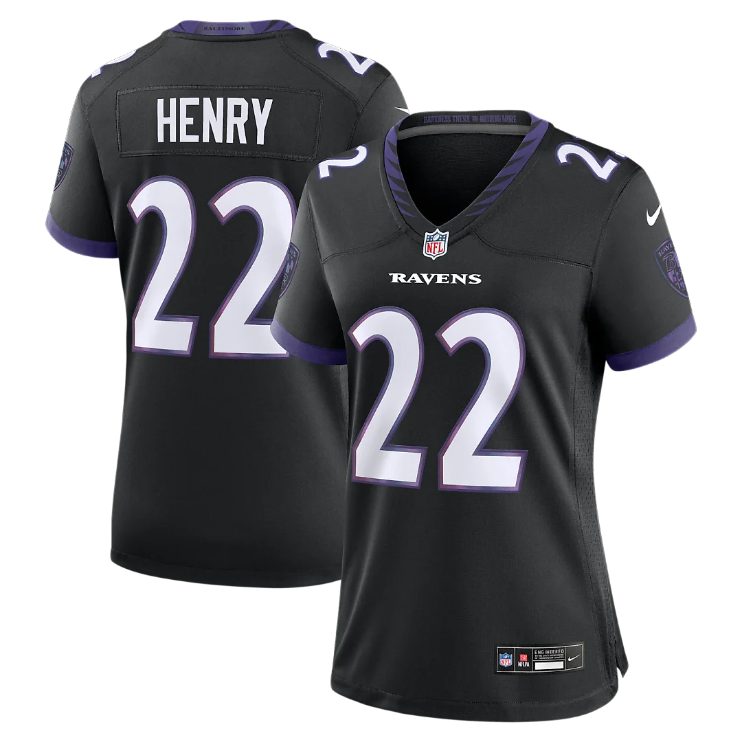 Zennovawear Derrick Henry Baltimore Ravens Women's Alternate Game Jersey - Black
