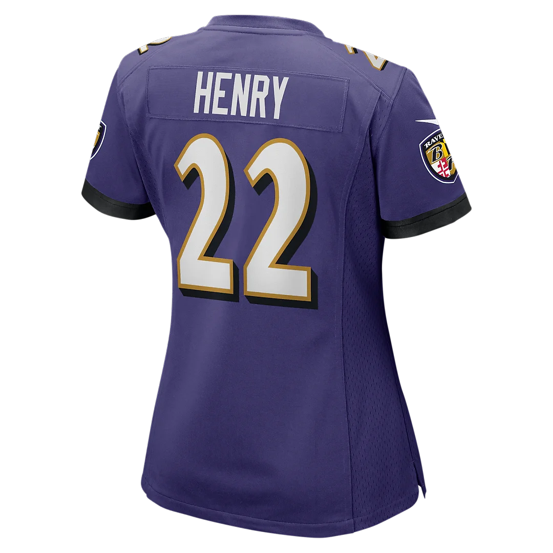 Zennovawear Derrick Henry Baltimore Ravens Women's Game Player Jersey - Purple