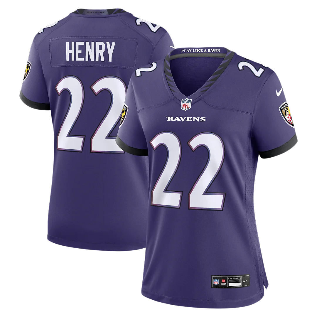 Zennovawear Derrick Henry Baltimore Ravens Women's Team Game Jersey - Purple