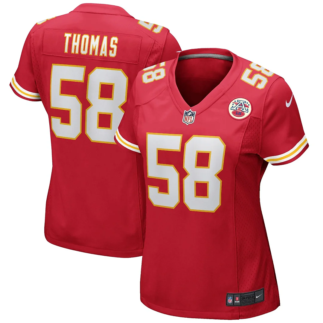 Zennovawear Derrick Thomas Kansas City Chiefs Women's Game Retired Player Jersey - Red