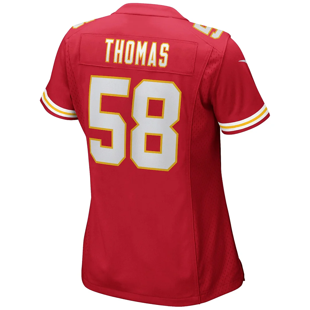 Zennovawear Derrick Thomas Kansas City Chiefs Women's Game Retired Player Jersey - Red