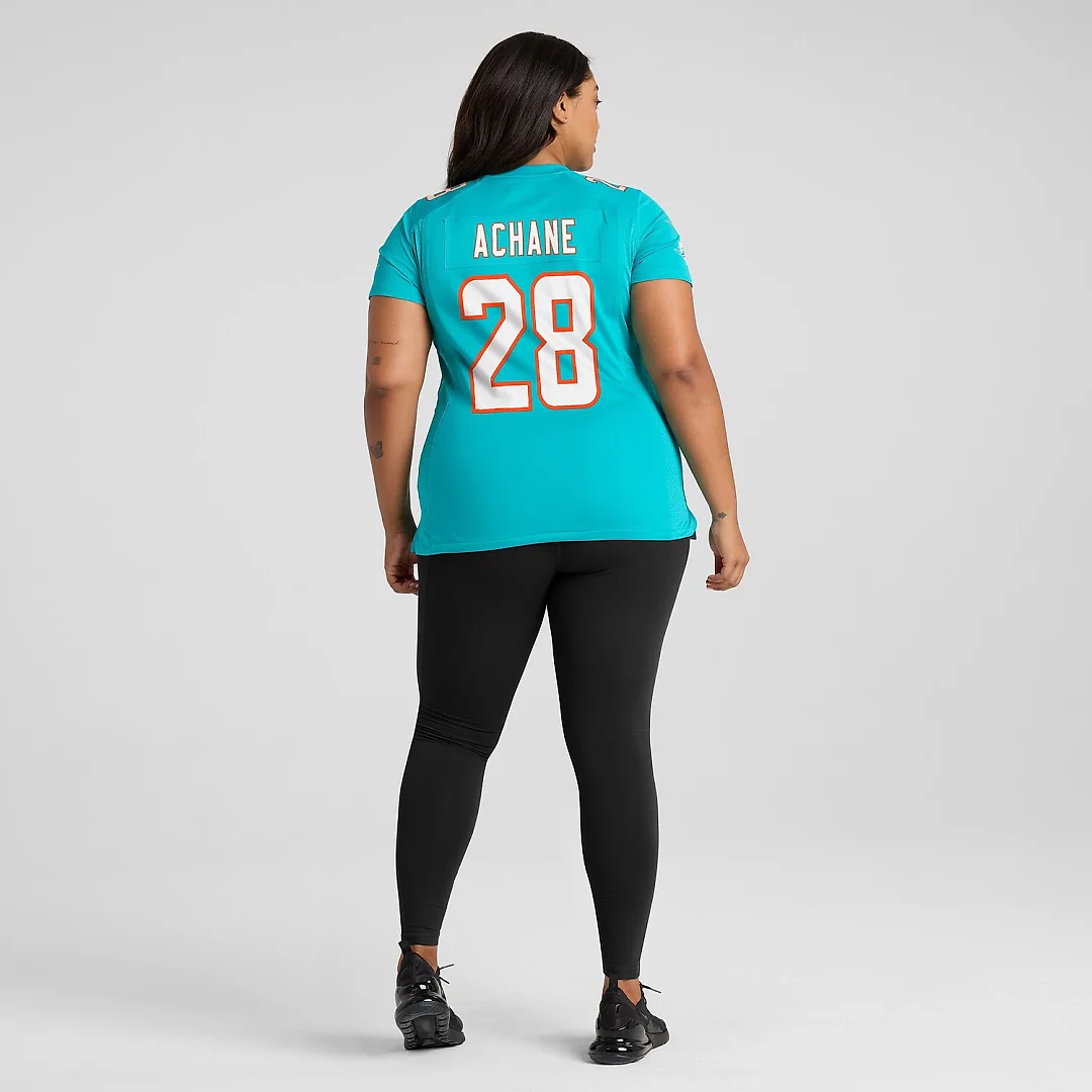 Zennovawear Devon Achane Miami Dolphins Women's Player Game Jersey - Aqua