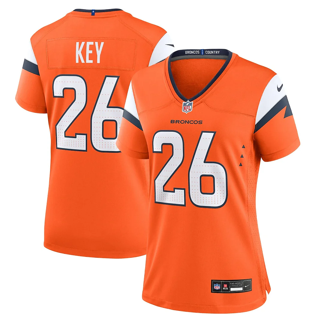 Zennovawear Devon Key Denver Broncos Women's Team Game Jersey - Orange