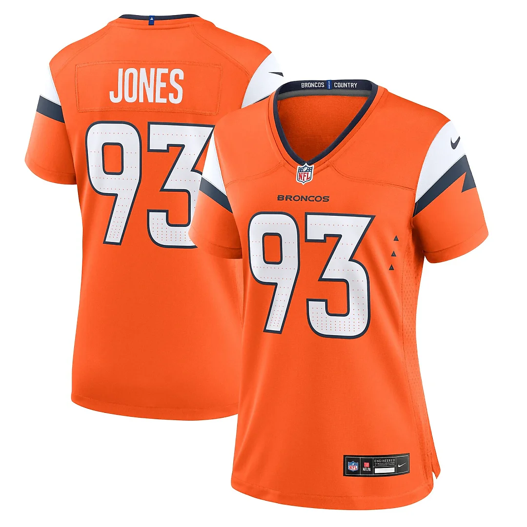 Zennovawear D.J. Jones Denver Broncos Women's Team Game Jersey - Orange