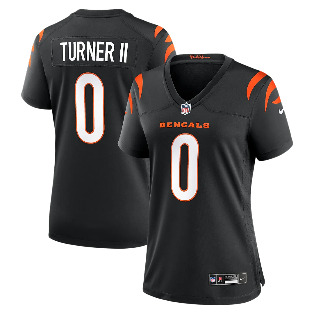 Zennovawear DJ Turner II Cincinnati Bengals Women's Team Game Jersey - Black