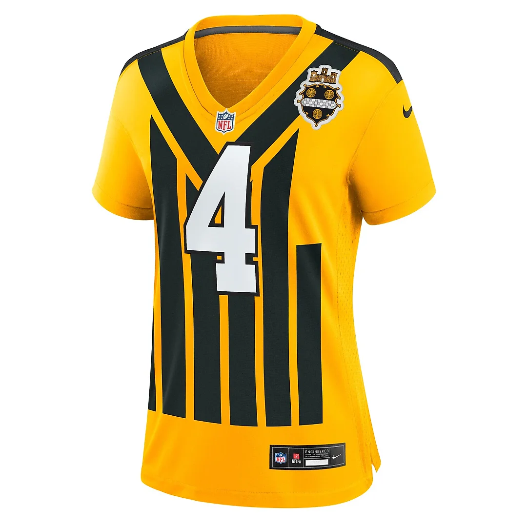 Zennovawear DK Metcalf Pittsburgh Steelers Women's Alternate 1933 Throwback Game Jersey - Gold