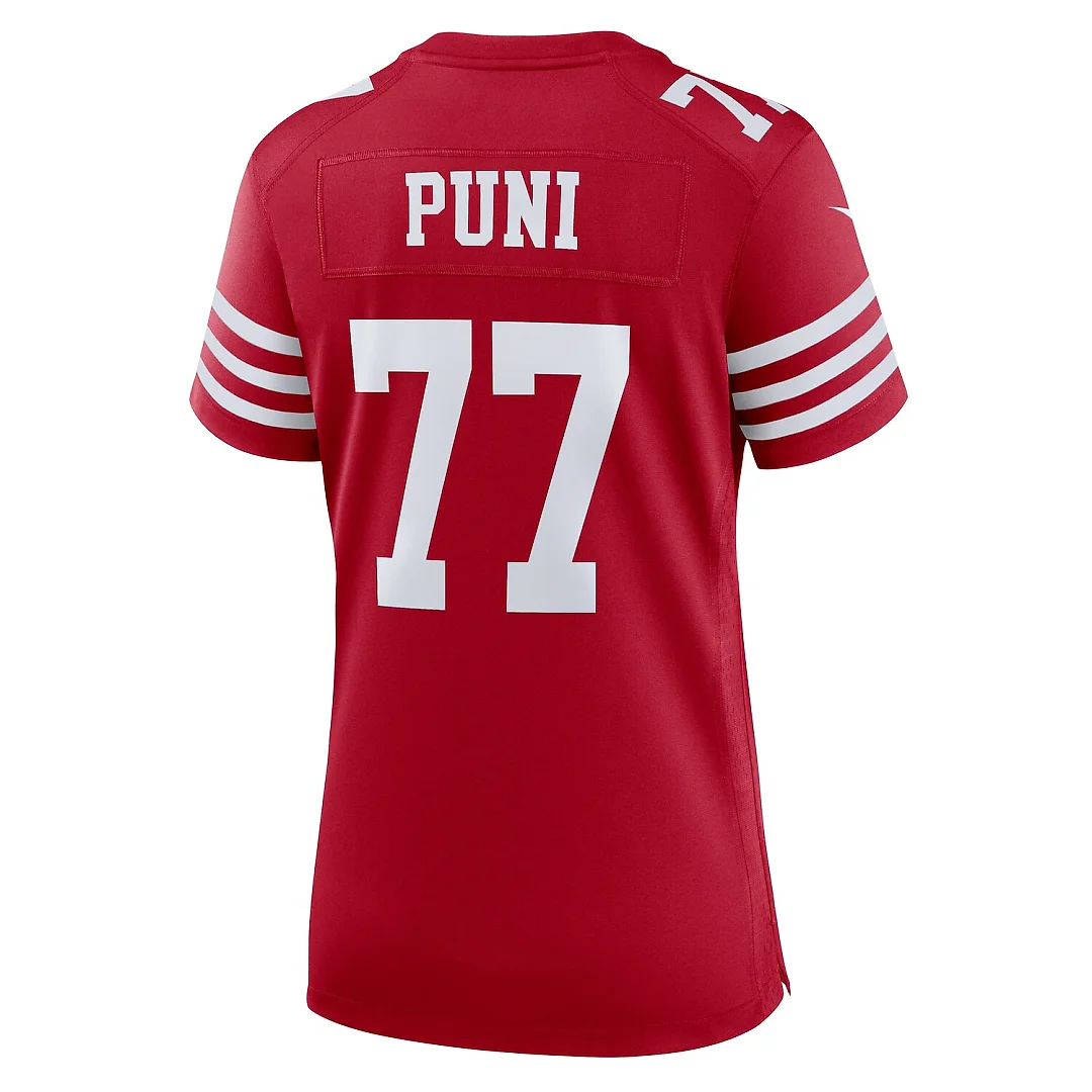 Zennovawear Dominick Puni San Francisco 49ers Women's Team Game Jersey - Scarlet