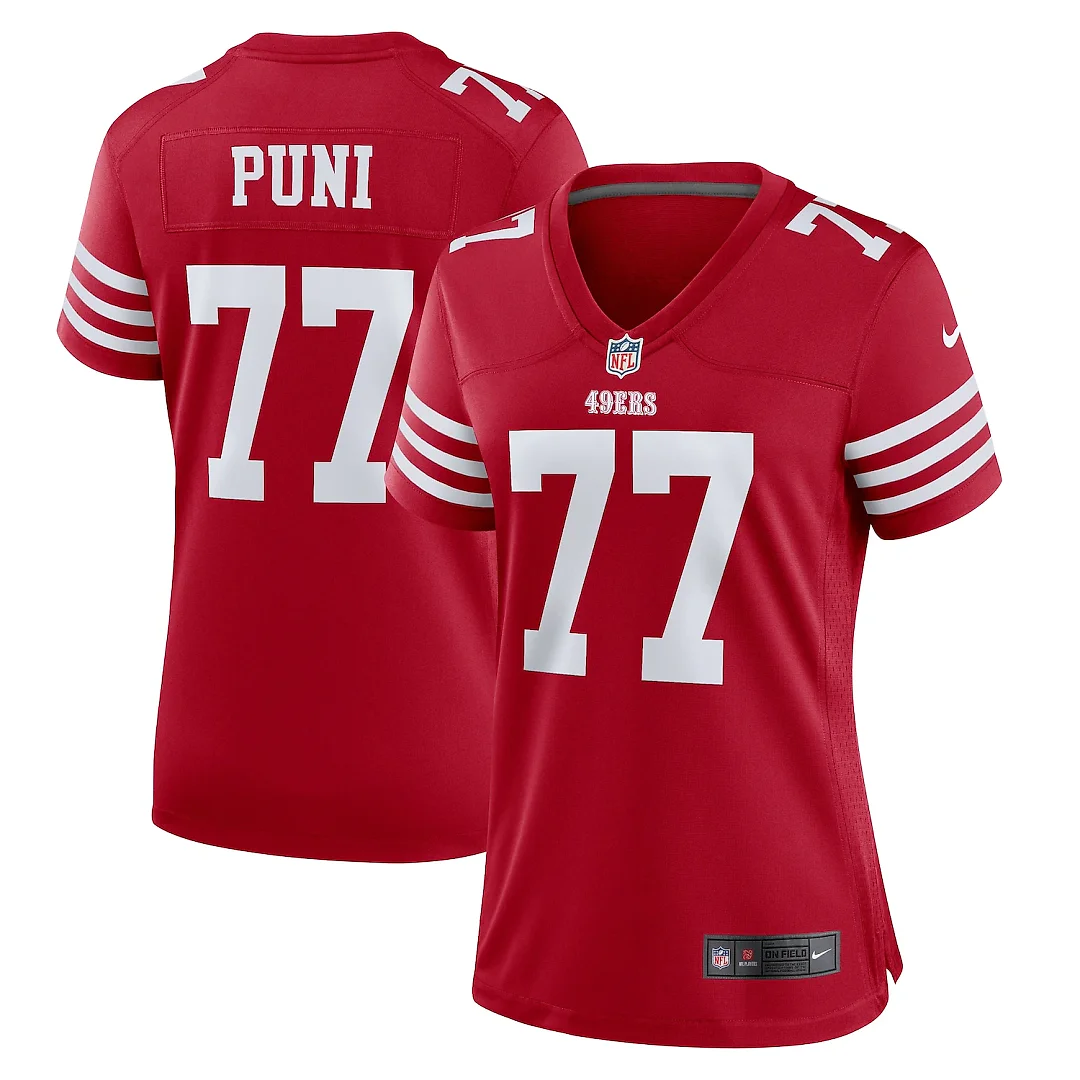 Zennovawear Dominick Puni San Francisco 49ers Women's Team Game Jersey - Scarlet