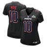 Zennovawear Drake Maye New England Patriots Women's Super Bowl LX Patch Carbon Fashion Game Jersey - Black