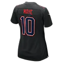Zennovawear Drake Maye New England Patriots Women's Super Bowl LX Patch Carbon Fashion Game Jersey - Black