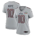 Zennovawear Drake Maye New England Patriots Women's Super Bowl LX Patch Atmosphere Fashion Game Jersey - Silver