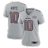 Zennovawear Drake Maye New England Patriots Women's Super Bowl LX Patch Atmosphere Fashion Game Jersey - Silver