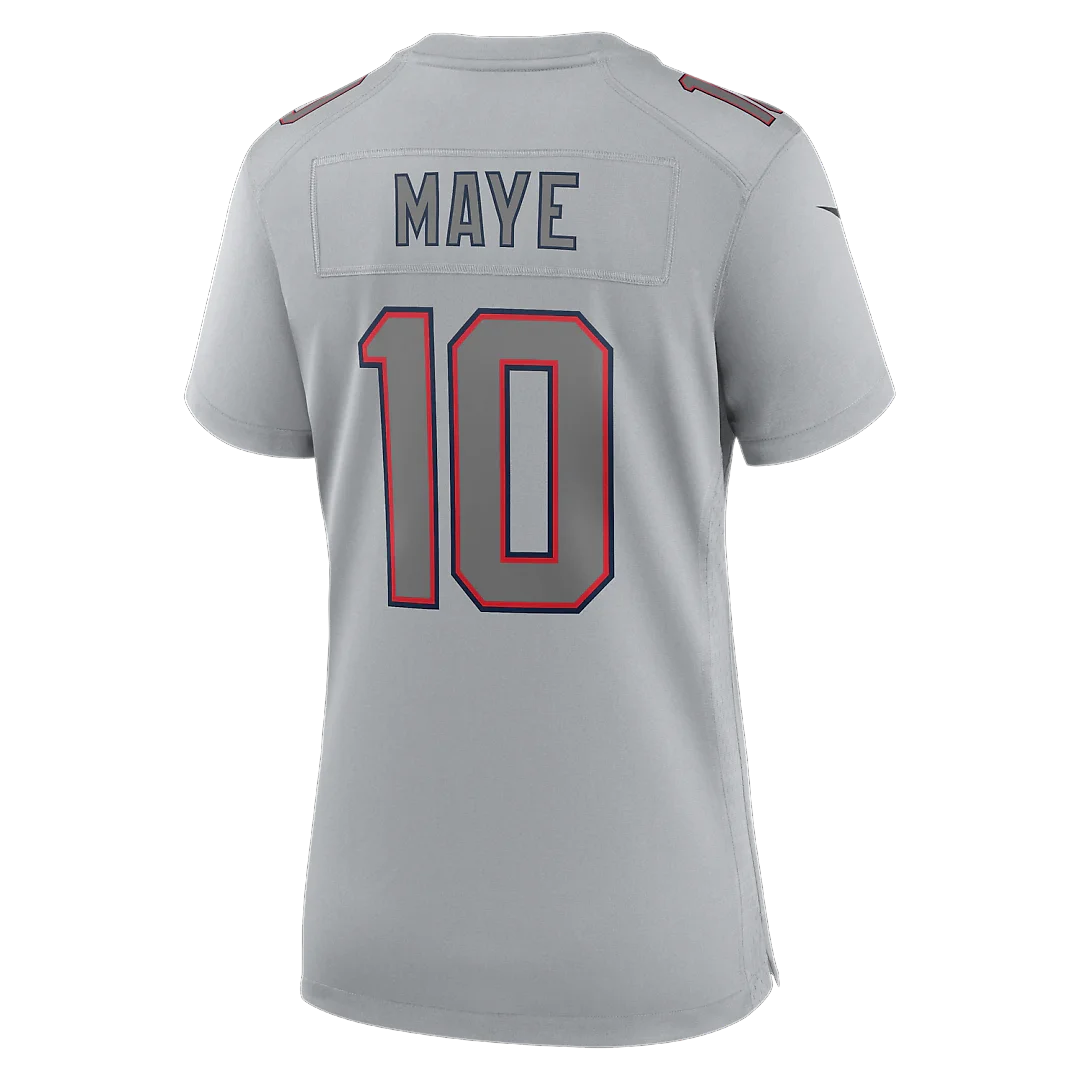 Zennovawear Drake Maye New England Patriots Women's Super Bowl LX Patch Atmosphere Fashion Game Jersey - Silver