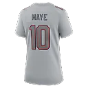 Zennovawear Drake Maye New England Patriots Women's Super Bowl LX Patch Atmosphere Fashion Game Jersey - Silver