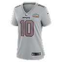 Zennovawear Drake Maye New England Patriots Women's Super Bowl LX Patch Atmosphere Fashion Game Jersey - Silver