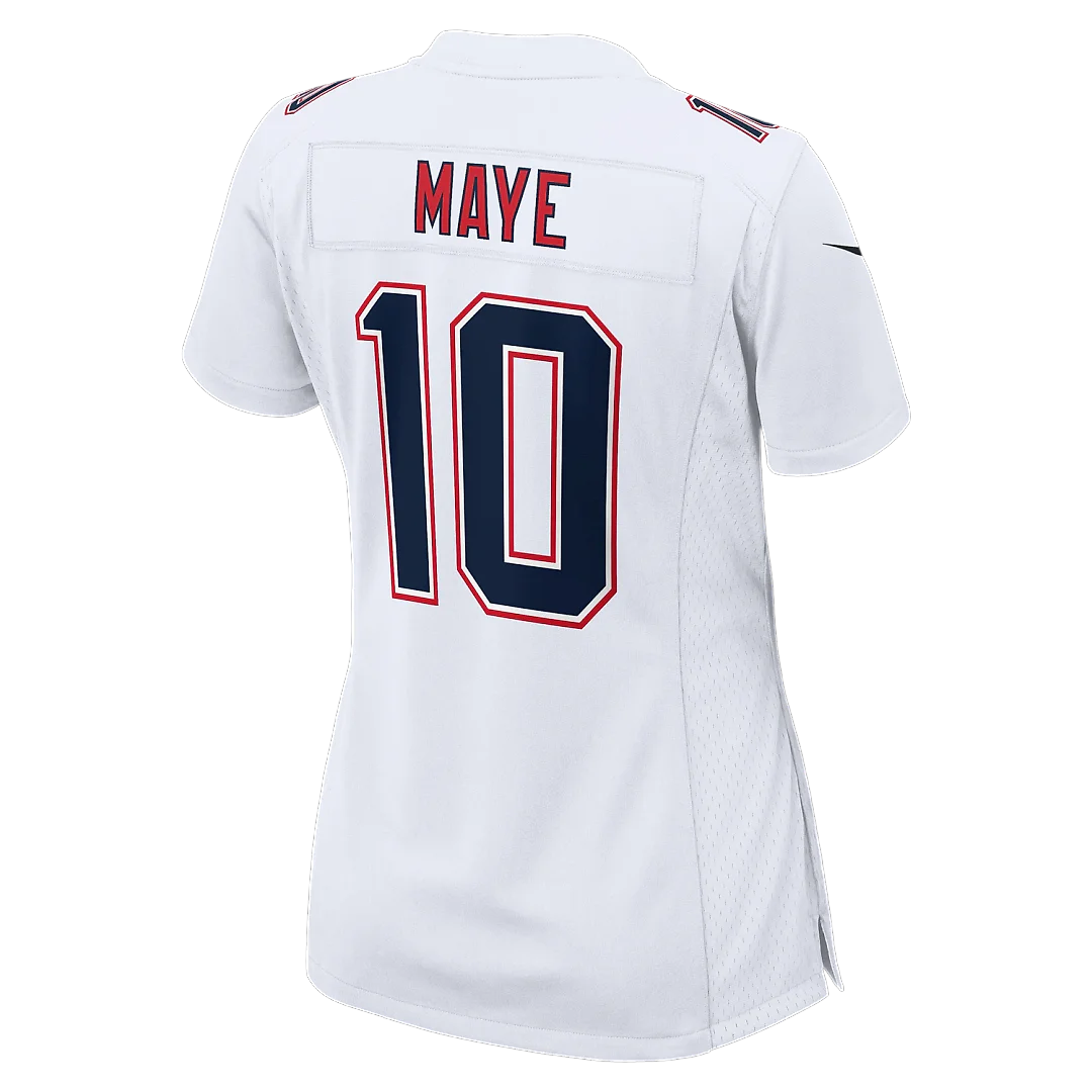 Zennovawear Drake Maye New England Patriots Women's Super Bowl LX Patch Tundra Fashion Game Jersey - White