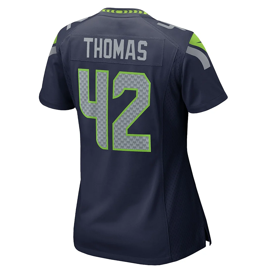 Zennovawear Drake Thomas Seattle Seahawks Women's Team Game Jersey - College Navy