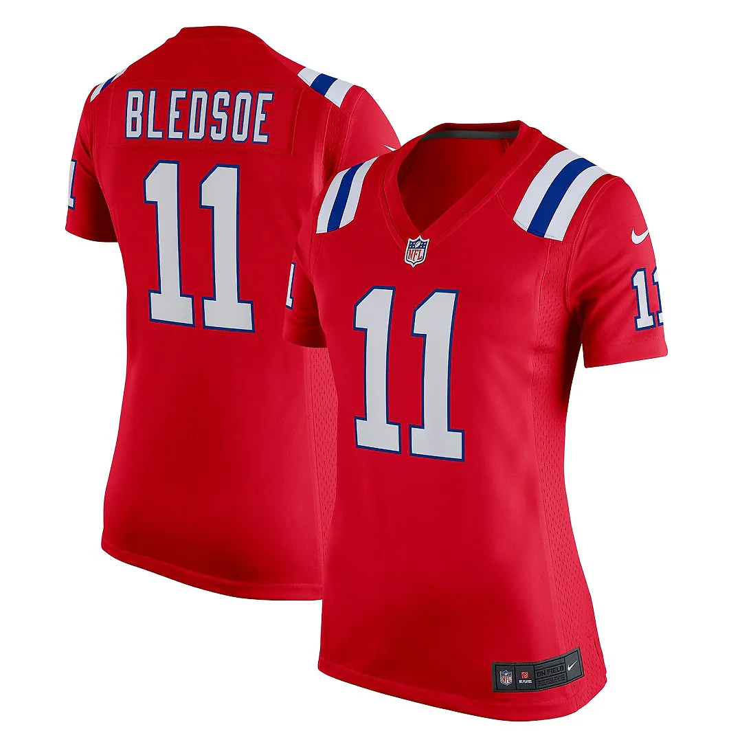 Zennovawear Drew Bledsoe New England Patriots Women's Retired Game Jersey - Red