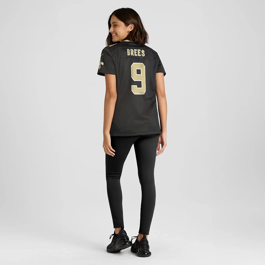 Zennovawear Drew Brees New Orleans Saints Women's Team Game Jersey - Black