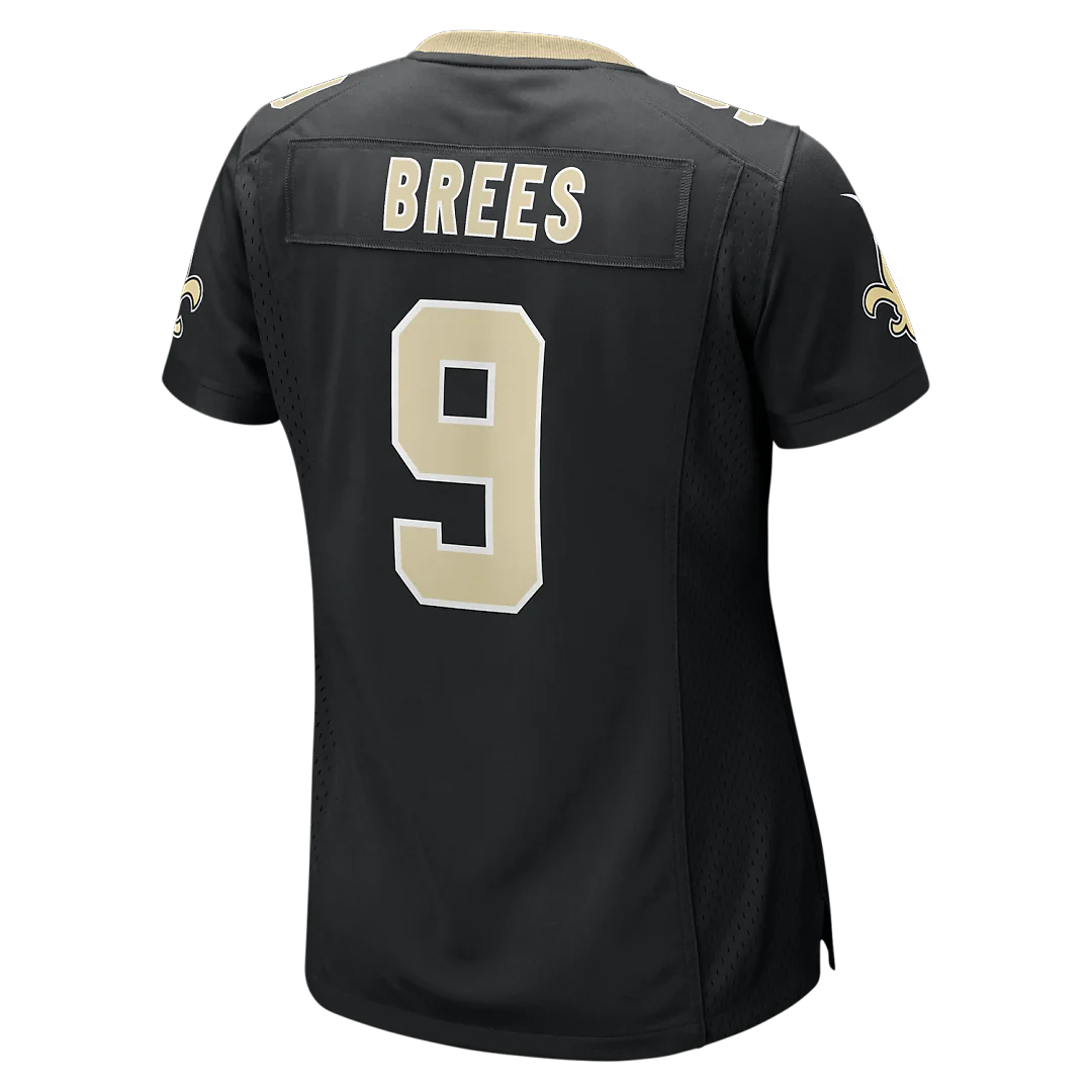 Zennovawear Drew Brees New Orleans Saints Women's Team Game Jersey - Black