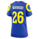 Zennovawear Drey Norwood Los Angeles Rams Women's Team Game Jersey - Royal
