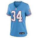 Zennovawear Earl Campbell Tennessee Titans Women's Oilers Throwback Retired Player Game Jersey - Light Blue