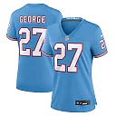 Zennovawear Eddie George Tennessee Titans Women's Oilers Throwback Retired Player Game Jersey - Light Blue