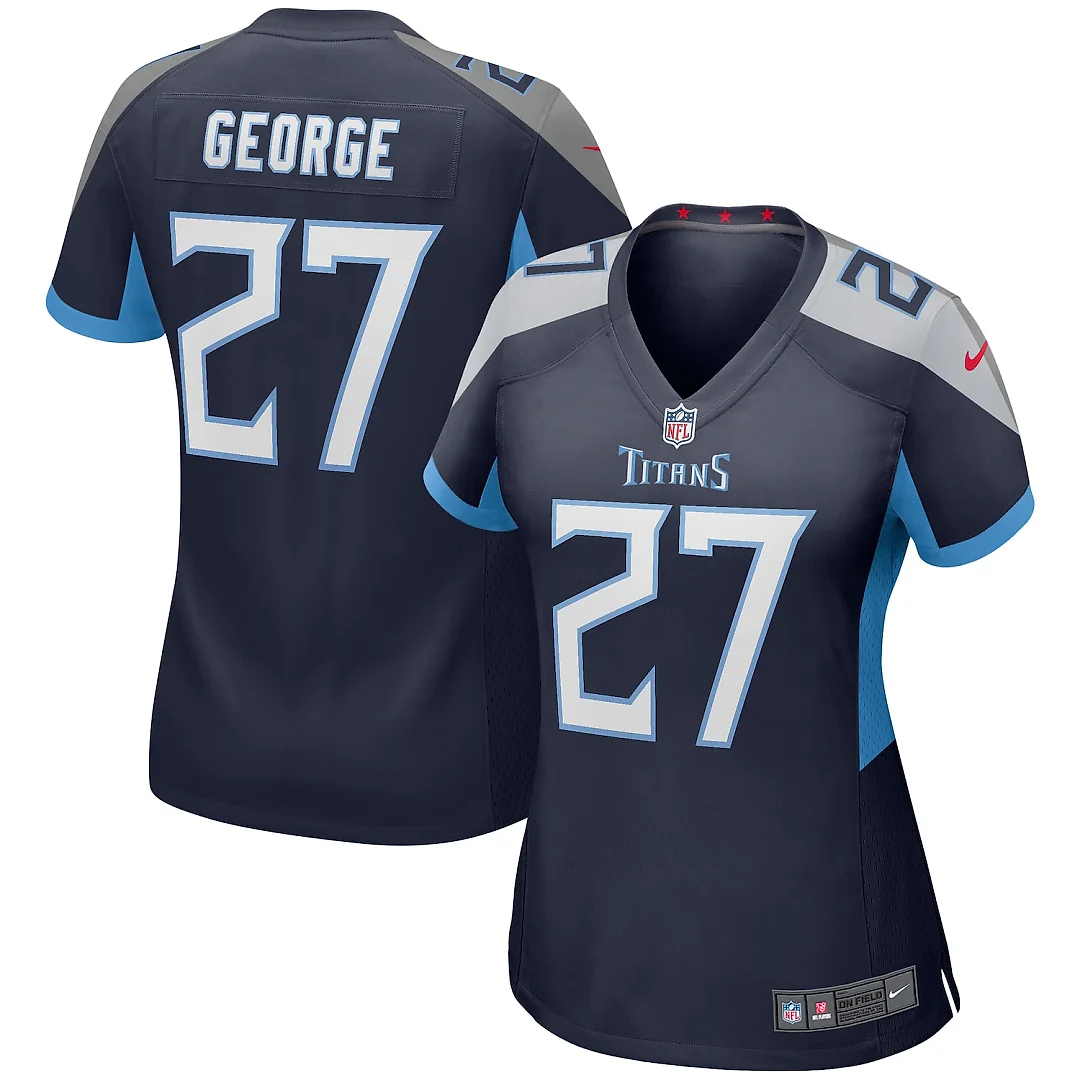 Zennovawear Eddie George Tennessee Titans Women's Game Retired Player Jersey - Navy