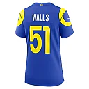 Zennovawear Eddie Walls III Los Angeles Rams Women's Team Game Jersey - Royal