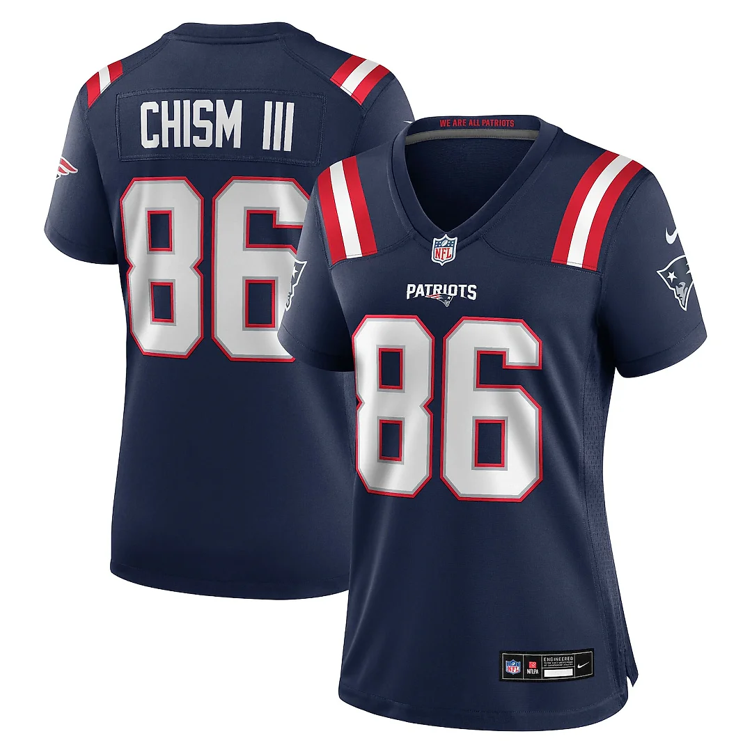 Zennovawear Efton Chism III New England Patriots Women's Team Game Jersey - Navy