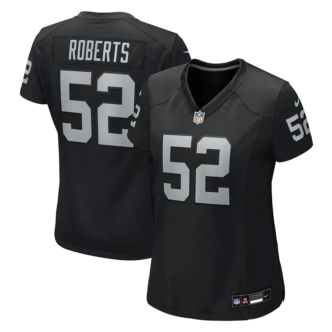 Zennovawear Elandon Roberts Las Vegas Raiders Women's Team Game Jersey - Black