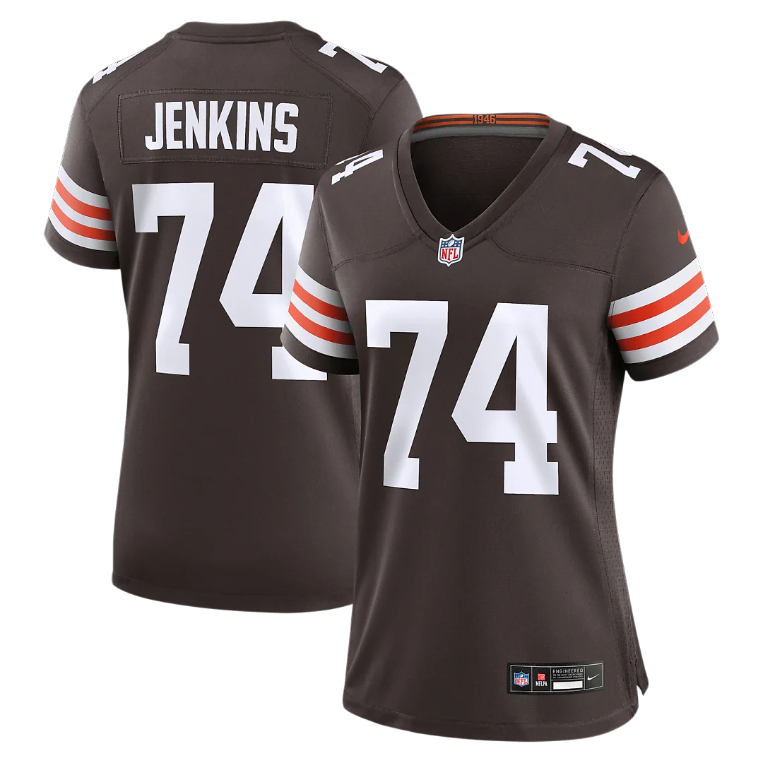 Zennovawear Elgton Jenkins Cleveland Browns Women's Team Game Jersey - Brown