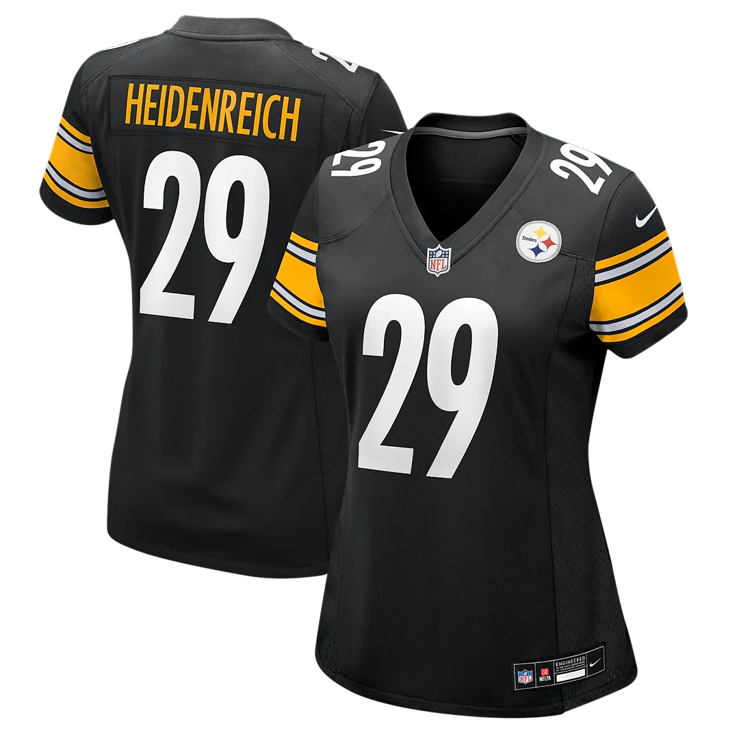 Zennovawear Eli Heidenreich Pittsburgh Steelers Women's Team Game Jersey - Black