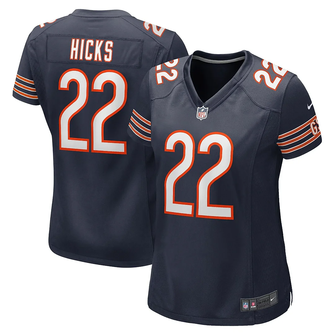 Zennovawear Elijah Hicks Chicago Bears Women's Team Game Jersey - Navy