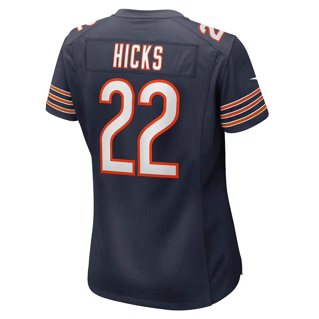 Zennovawear Elijah Hicks Chicago Bears Women's Team Game Jersey - Navy