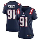 Zennovawear Elijah Ponder New England Patriots Women's Team Game Jersey - Navy