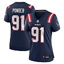 Zennovawear Elijah Ponder New England Patriots Women's Team Game Jersey - Navy