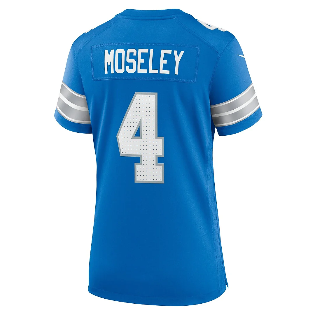 Zennovawear Emmanuel Moseley Detroit Lions Women's Team Game Jersey - Blue