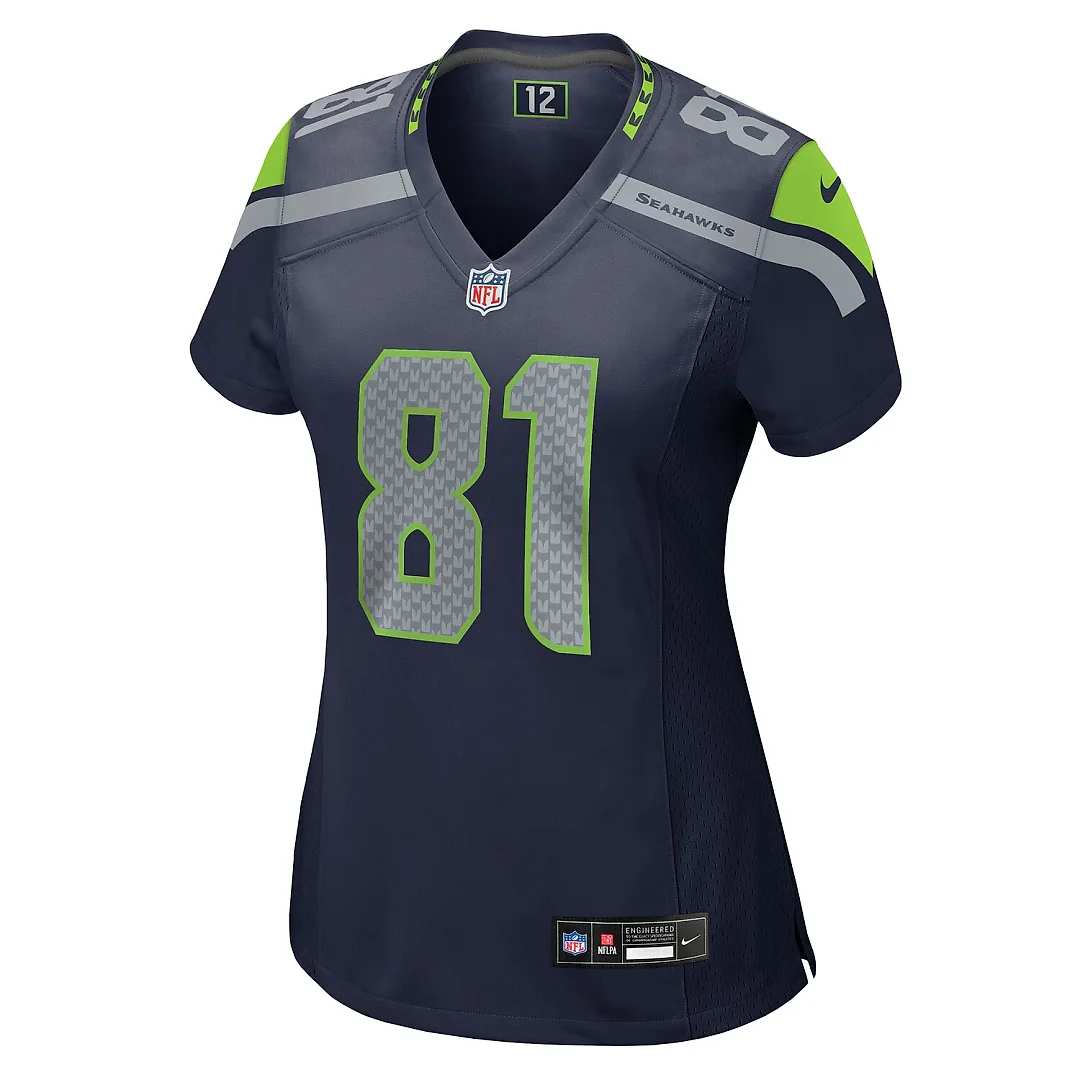 Zennovawear Eric Saubert Seattle Seahawks Women's Team Game Jersey - College Navy