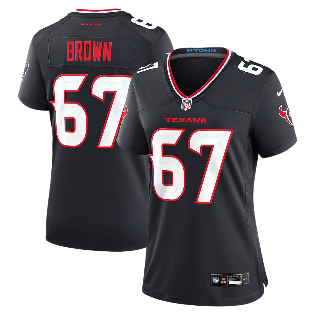 Zennovawear Evan Brown Houston Texans Women's Team Game Jersey - Navy