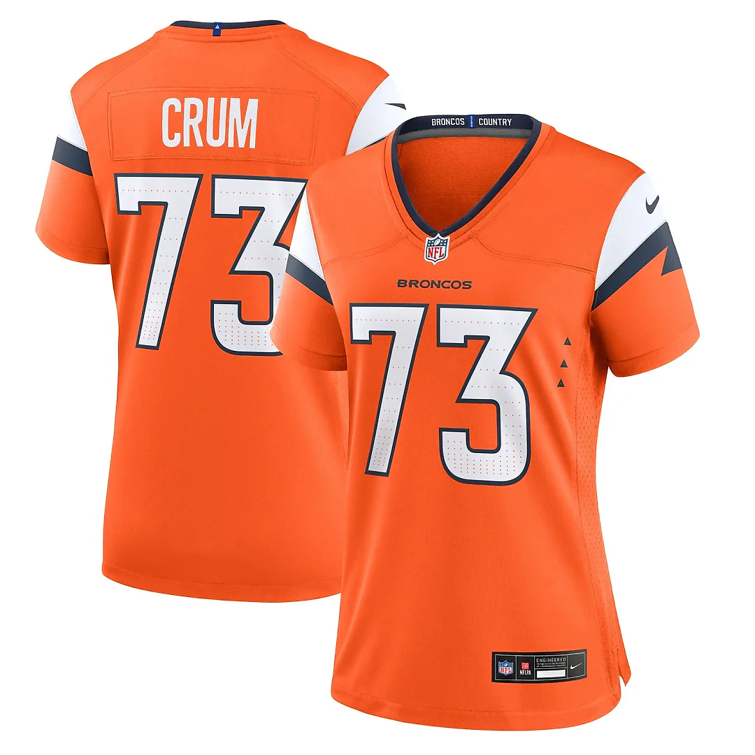 Zennovawear Frank Crum Denver Broncos Women's Team Game Jersey - Orange