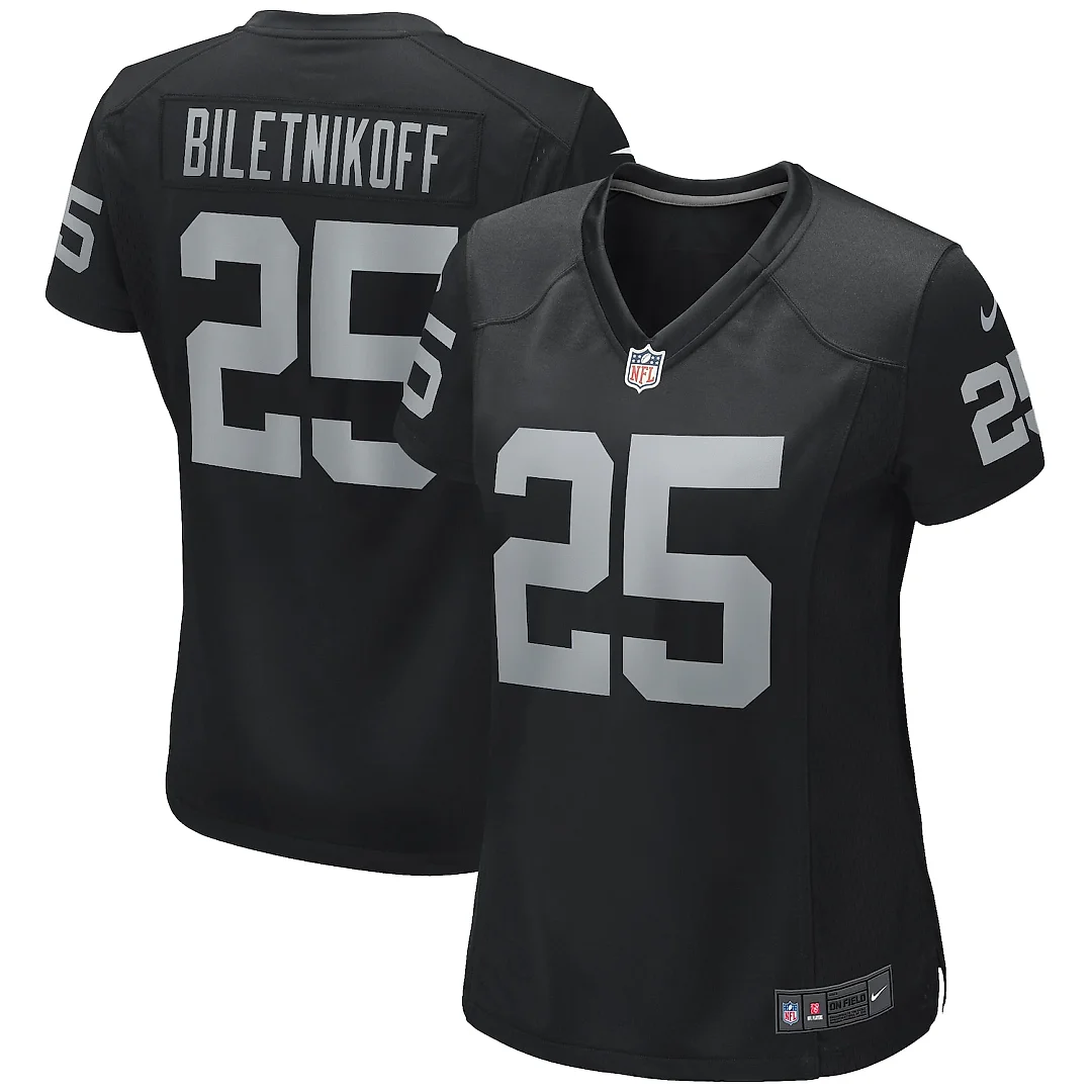 Zennovawear Fred Biletnikoff Las Vegas Raiders Women's Game Retired Player Jersey - Black