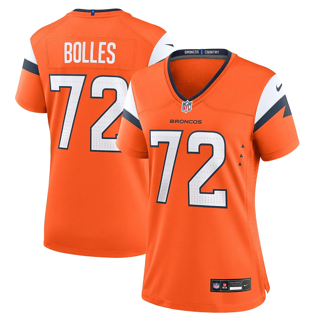 Zennovawear Garett Bolles Denver Broncos Women's Team Game Jersey - Orange