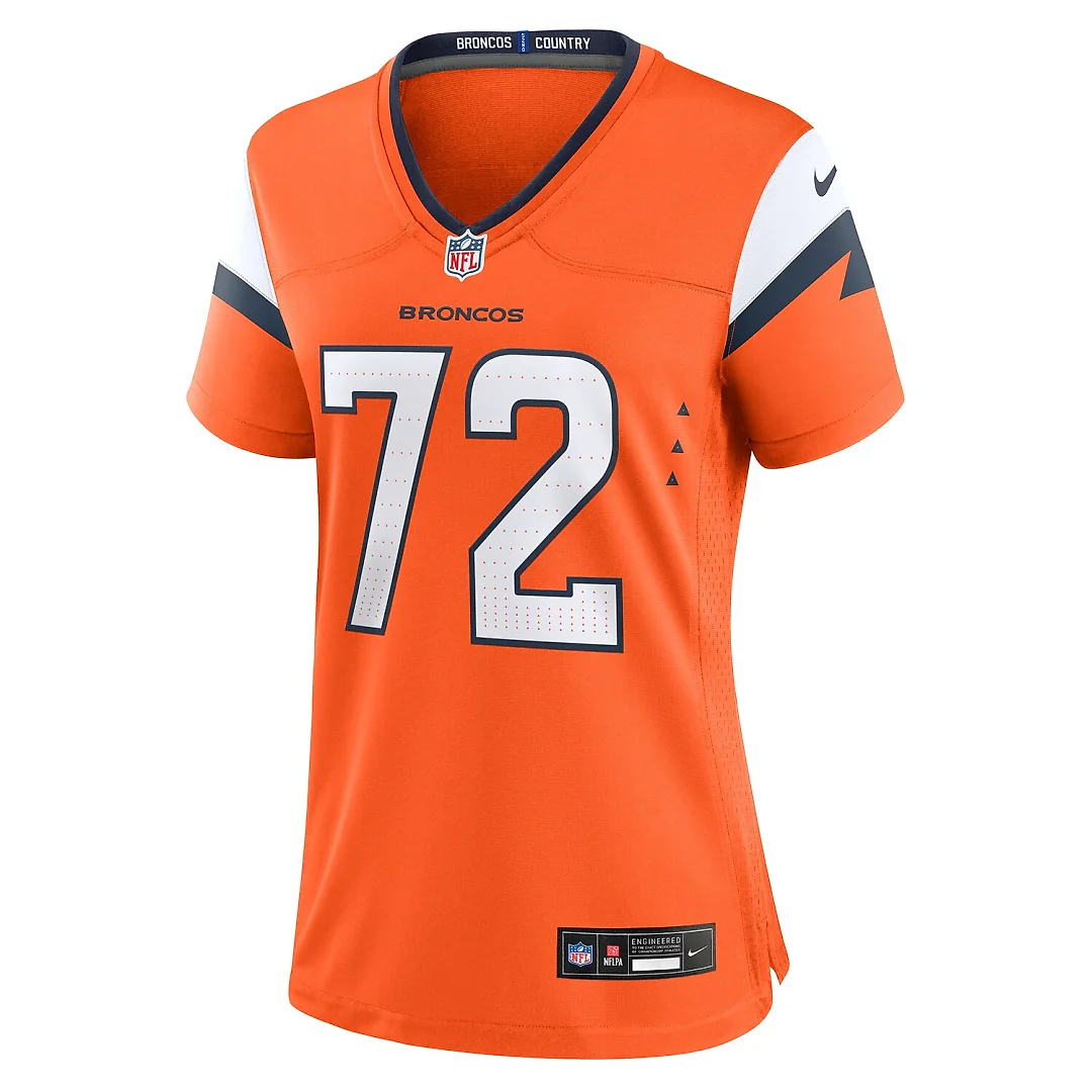 Zennovawear Garett Bolles Denver Broncos Women's Team Game Jersey - Orange