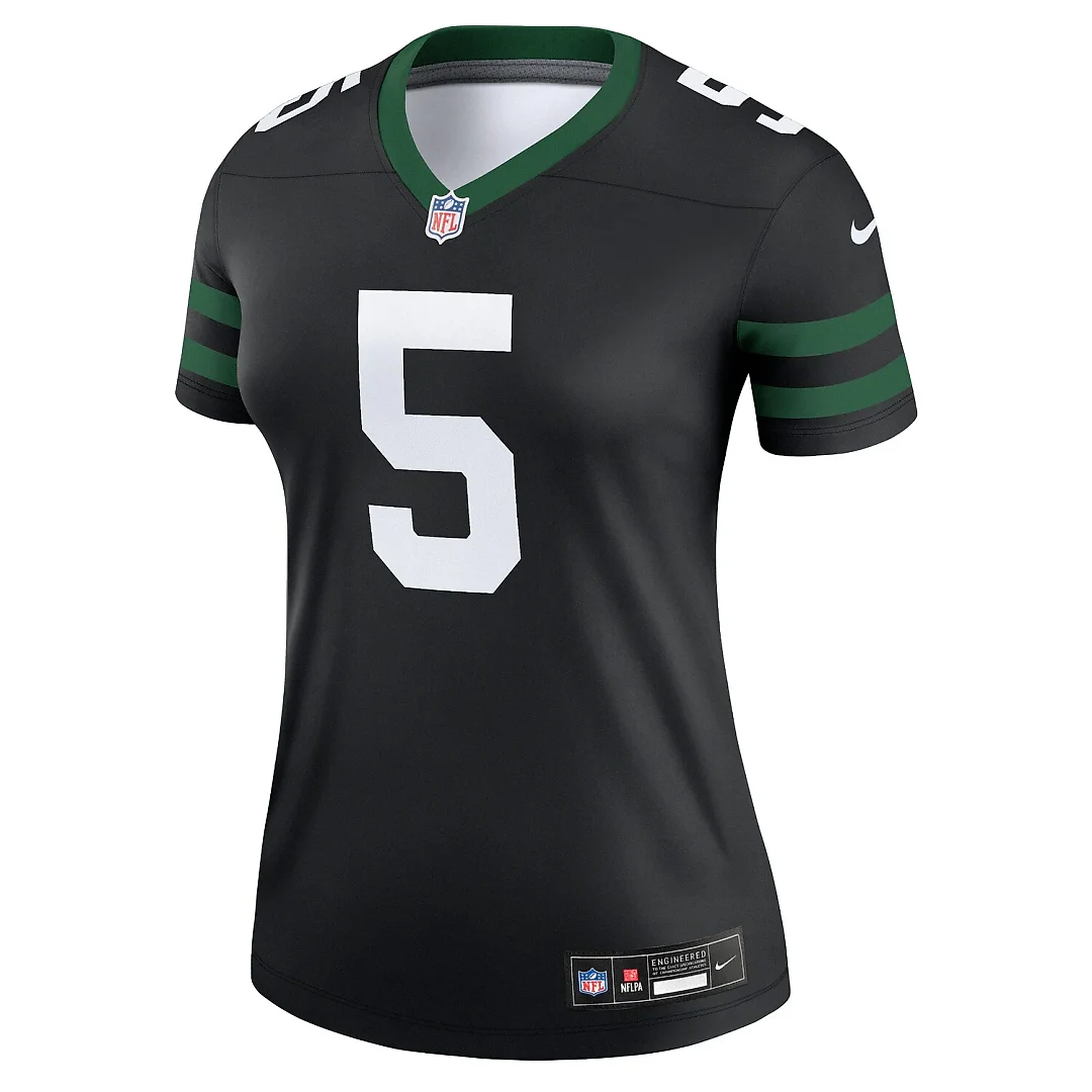 Zennovawear Garrett Wilson New York Jets Women's Alternate Legend Player Performance Top - Legacy Black