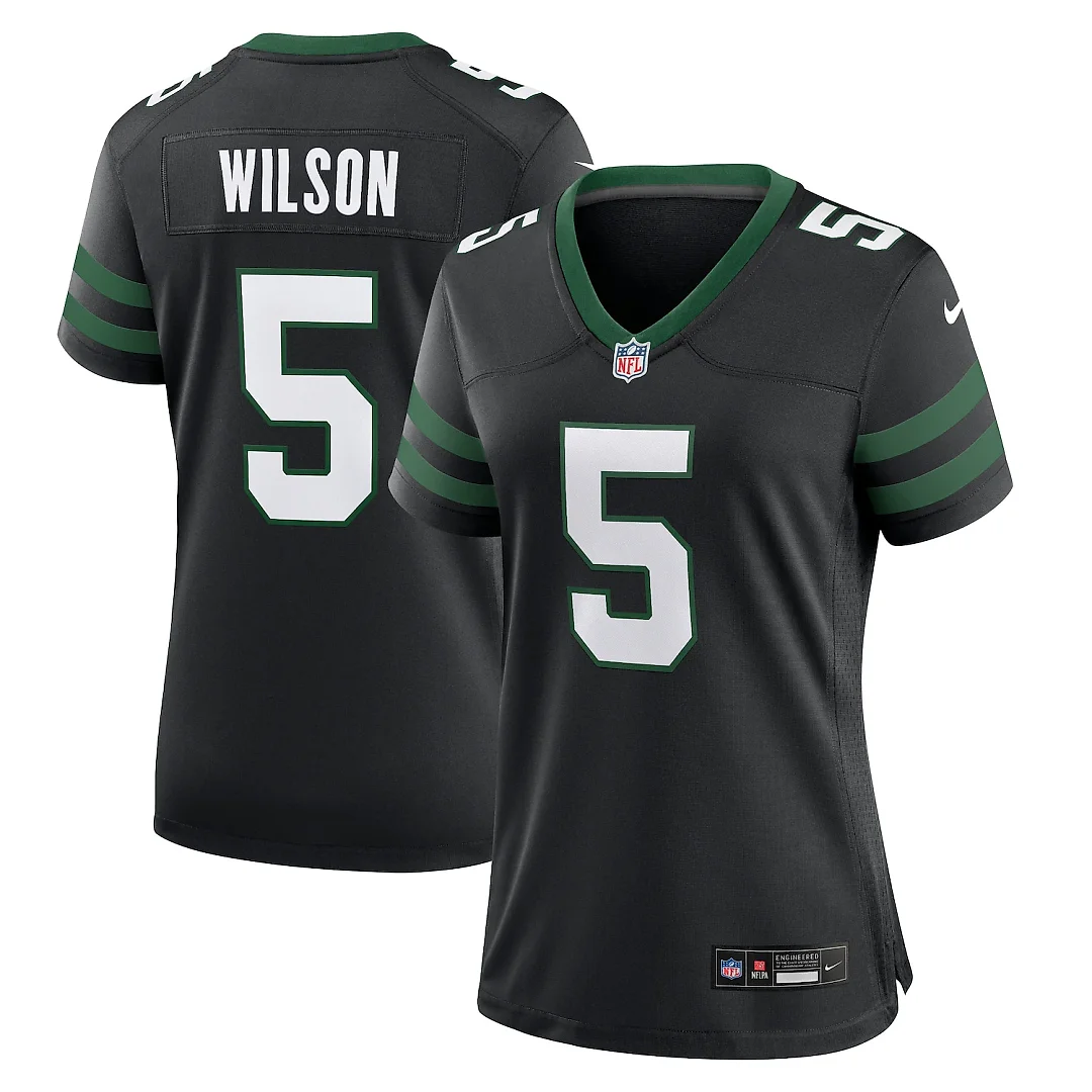 Zennovawear Garrett Wilson New York Jets Women's Alternate Game Jersey - Legacy Black