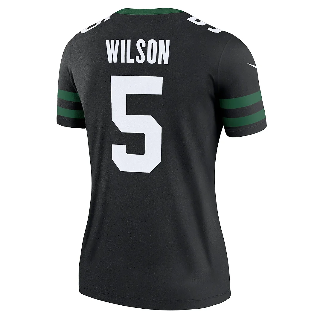 Zennovawear Garrett Wilson New York Jets Women's Alternate Legend Player Performance Top - Legacy Black
