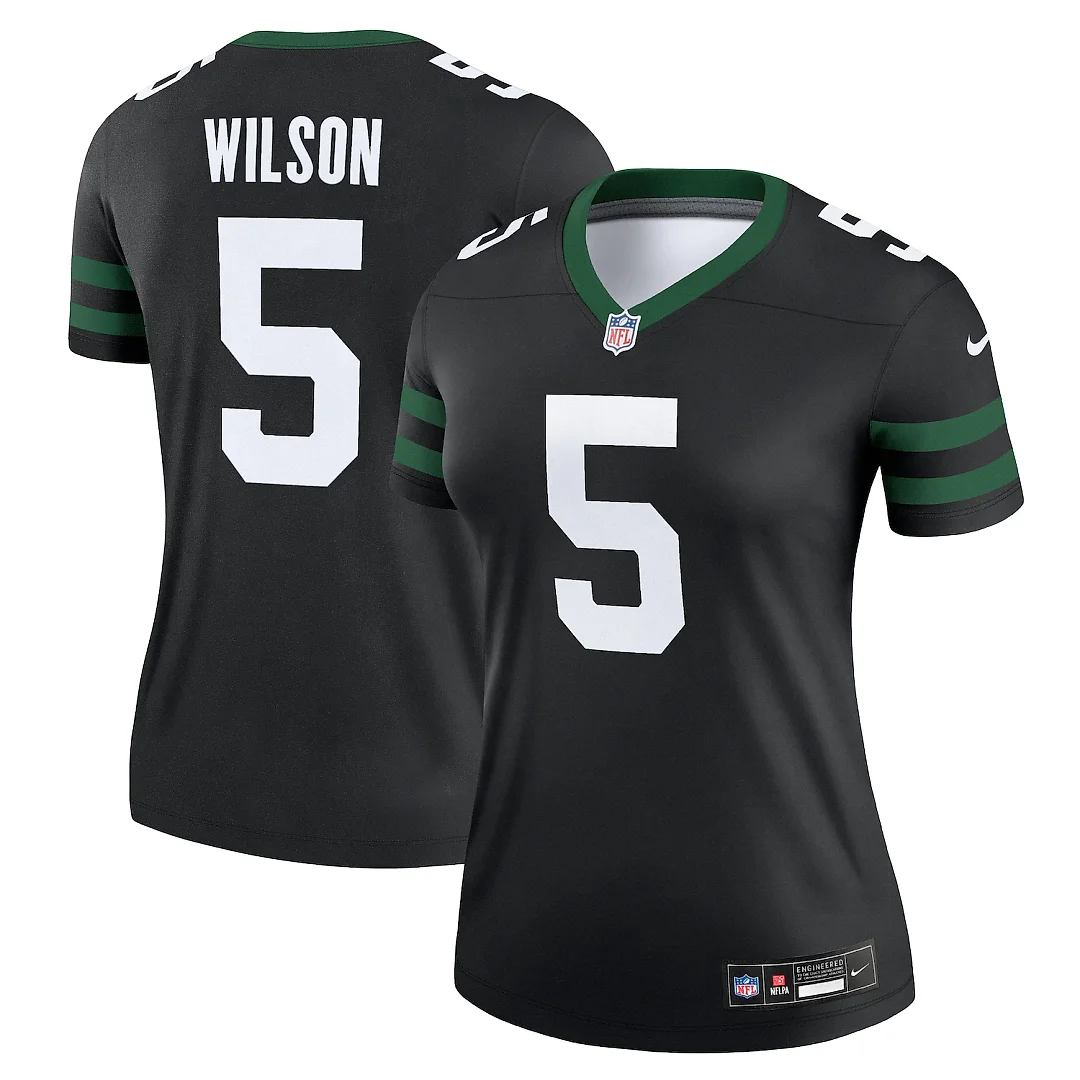 Zennovawear Garrett Wilson New York Jets Women's Alternate Legend Player Performance Top - Legacy Black