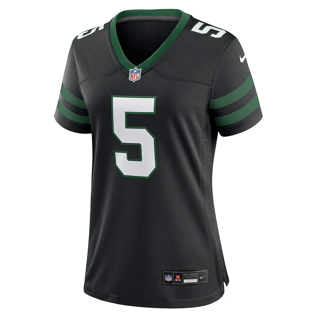 Zennovawear Garrett Wilson New York Jets Women's Alternate Game Jersey - Legacy Black