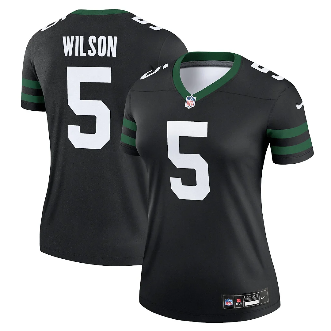 Zennovawear Garrett Wilson New York Jets Women's Alternate Legend Player Performance Top - Legacy Black